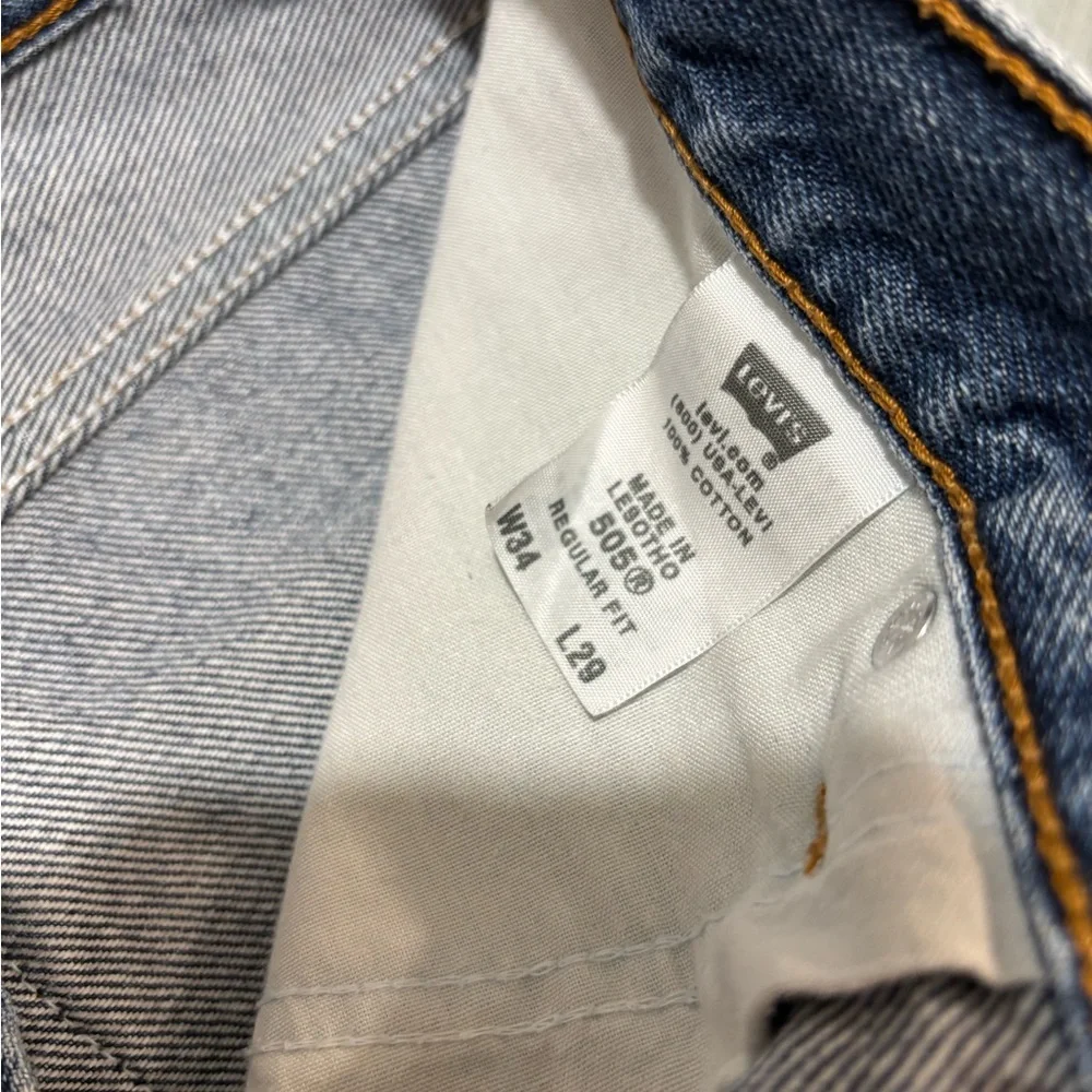Levi's Blue 505 Denim 34 Distressed Jeans for Men Pair C